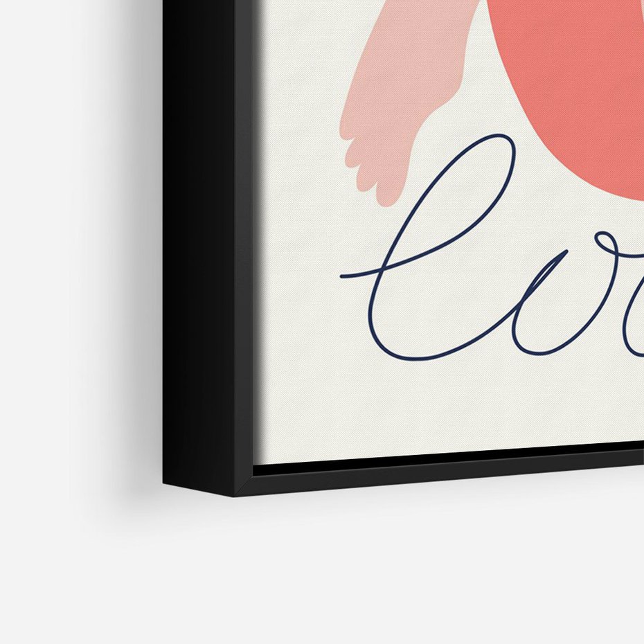 Obraz w ramie 50x70 - Dźwięk ciszy na płótnie - para zakochanych, graficzny obraz - rama czarna