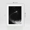 Plakat w ramie 30x40 - Kometa wśród gwiazd - kometa, gwiazdy - rama biała