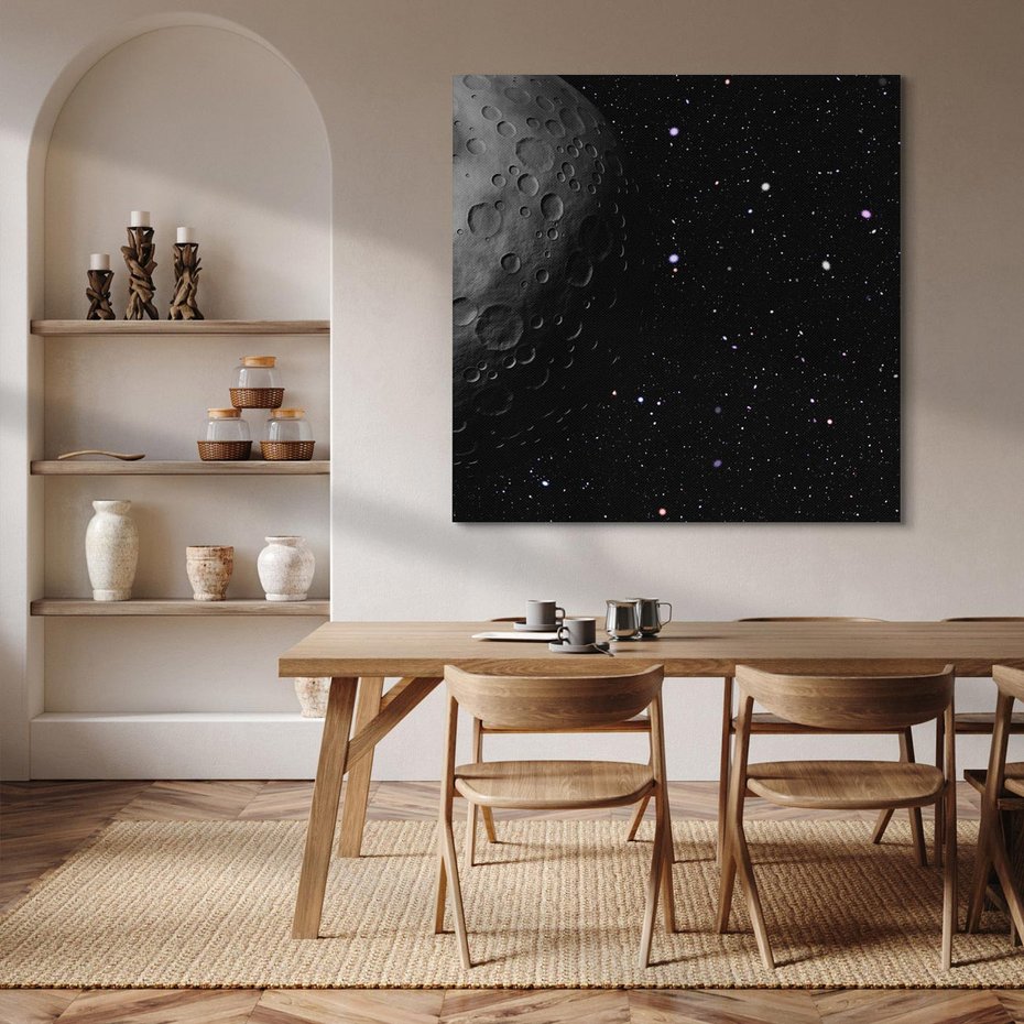 Obraz na płótnie 30x30 - Nocne opowieści księżycowe - księżyc, kosmos