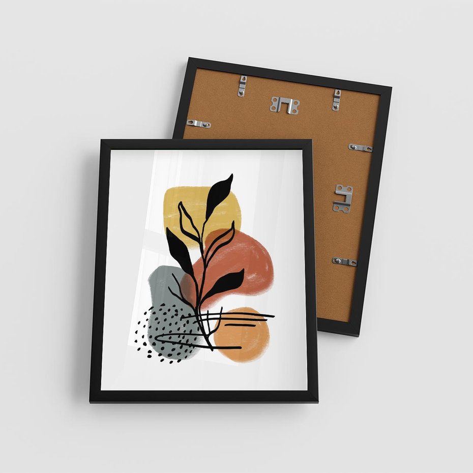 Plakat w ramie 40x50 - Energetyczne Refleksje - abstrakcja, sztuka nowoczesna - rama czarna