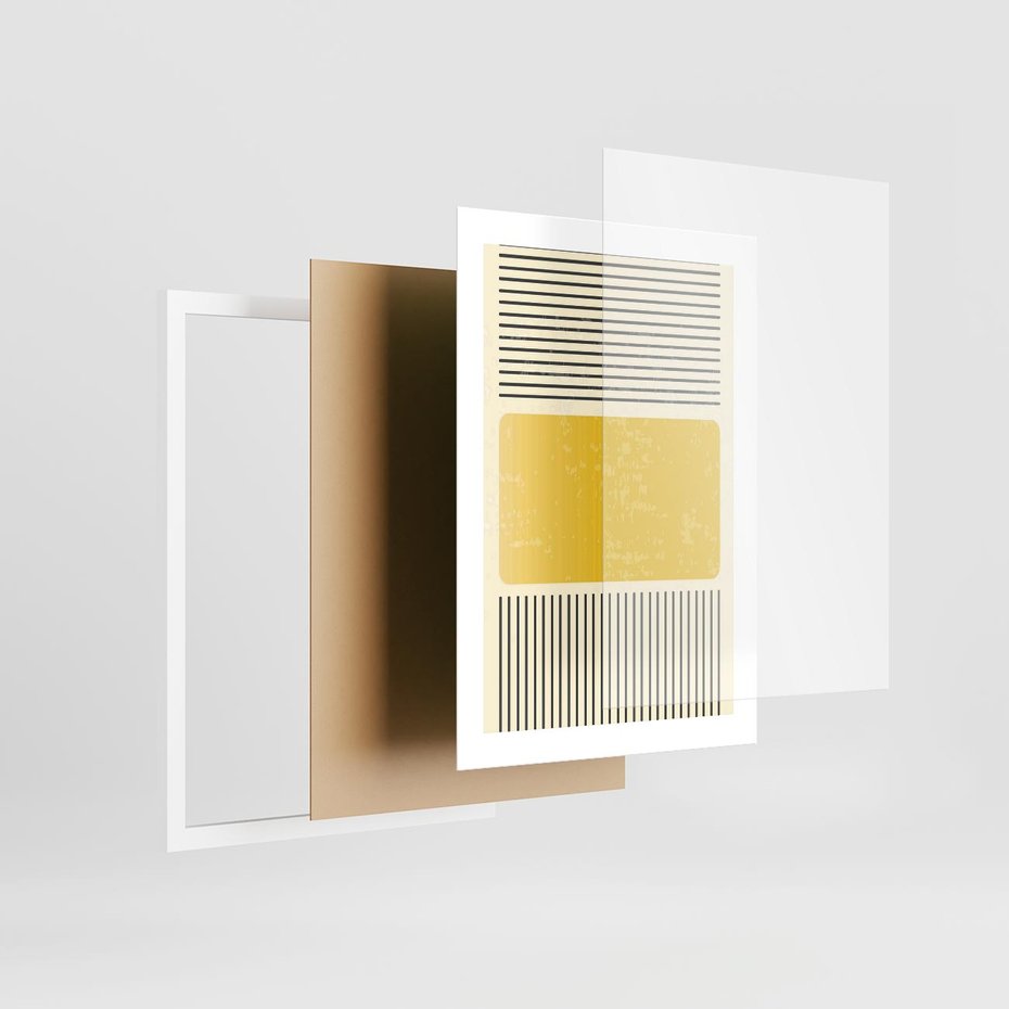 Plakat w ramie 30x40 - Geometryczna Harmonia - geometria, nowoczesny plakat - rama biała