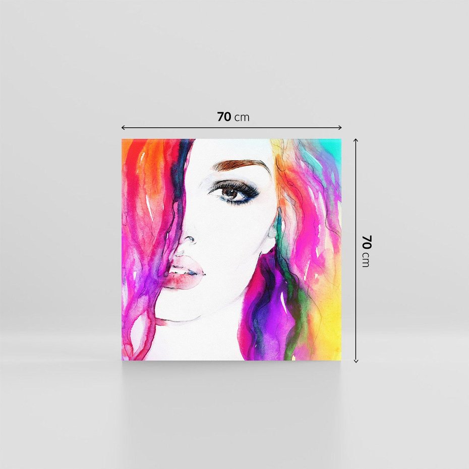 Obraz na płótnie 70x70 - Kobieta Twarz Abstrakcja - kobieta, twarz