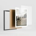 Plakat w ramie 40x50 - Krajobraz Sepii: Domek w Górach - domek w górach, góry - rama czarna