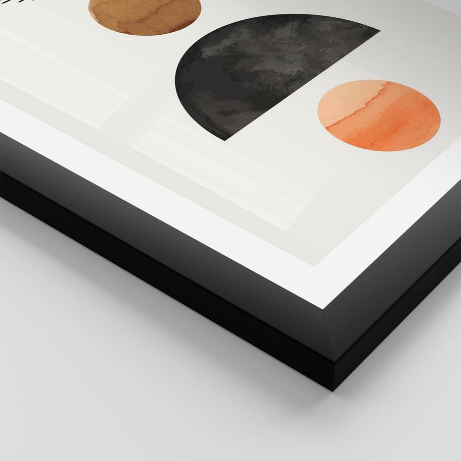 Plakat w ramie 40x50 - Geometryczna Przygoda - nowoczesna grafika, geometria - rama czarna