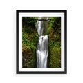 Plakat w ramie 40x50 - Siła i Urok Natury - wodospad, las - rama czarna