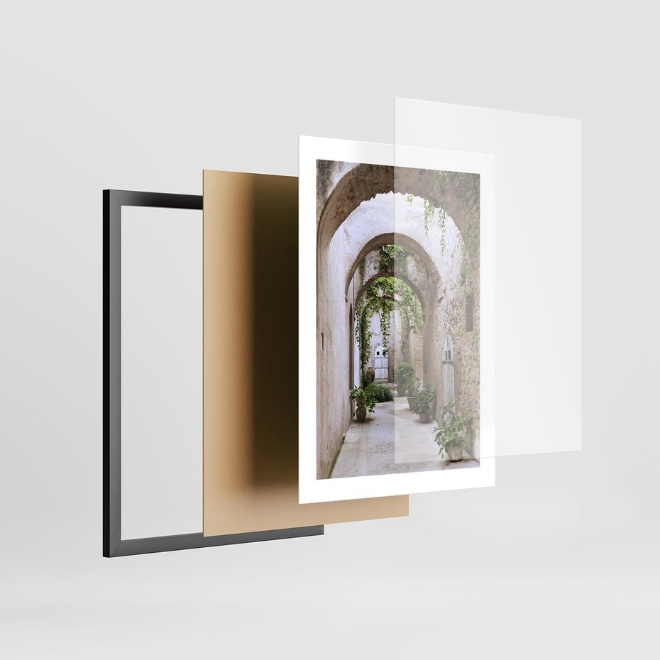 Plakat w ramie 30x40 - Urokliwa Zaułek - klimatyczna, uliczka - rama czarna