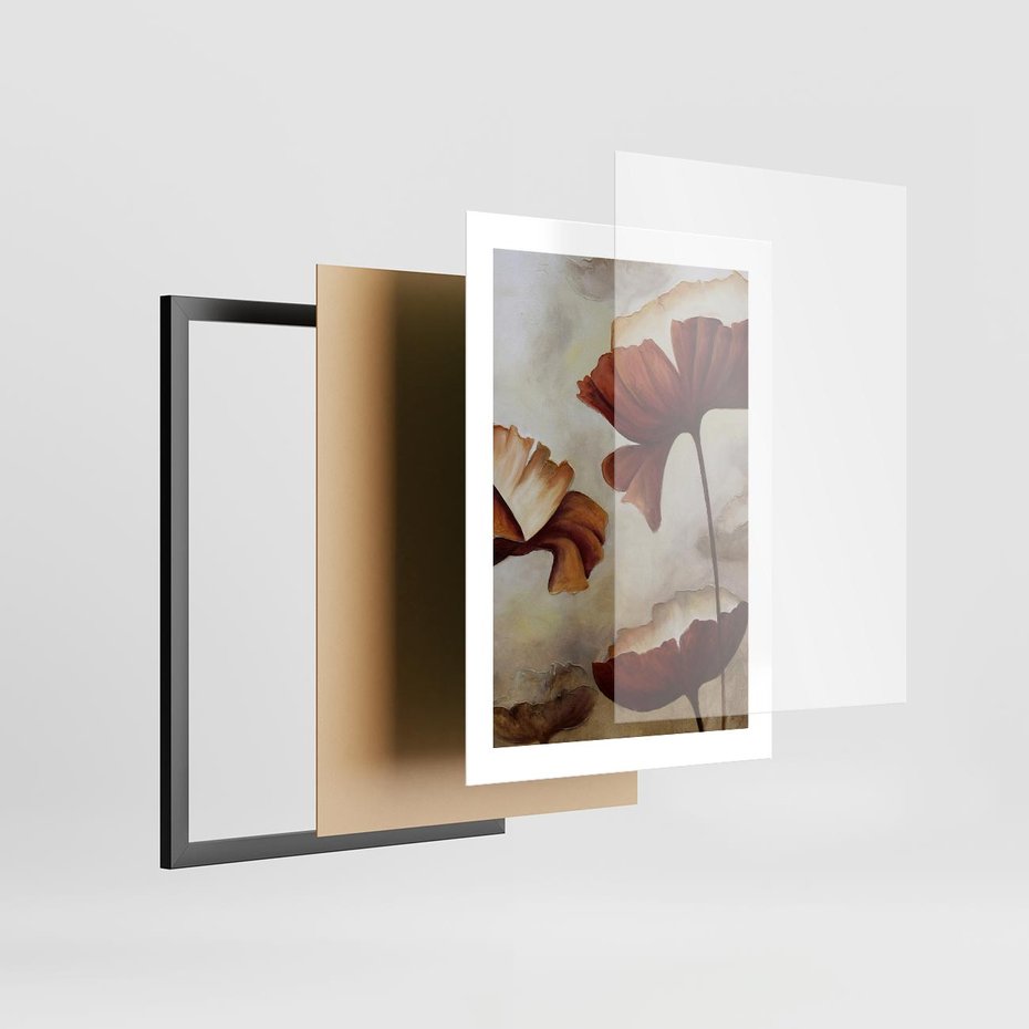 Plakat w ramie 30x40 - Sztuka Kwiatów - kwiaty, sztuka - rama czarna