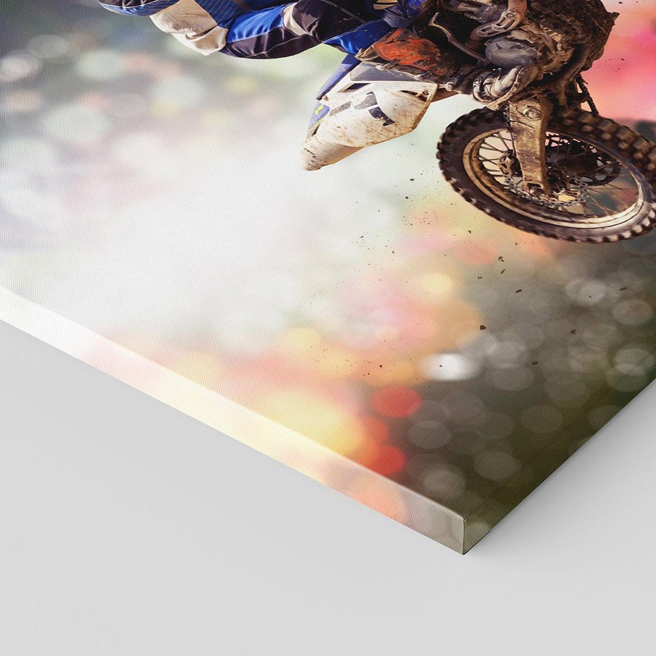 Obraz na płótnie 120x80 - Adrenalina na motocyklu cross - motocykl, cross
