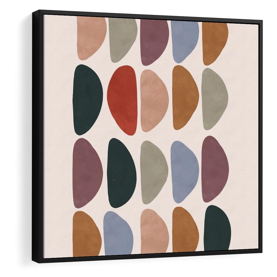 Obraz w ramie 50x50 - Granice Boho - abstrakcyjny obraz, geometryczna kompozycja - rama czarna