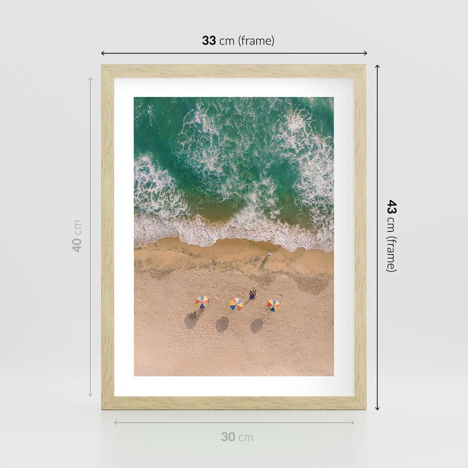 Plakat w ramie 30x40 - Letnie Wakacje na Horyzoncie - plaża, morze - rama drewno