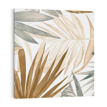 Obraz na płótnie 40x40 - Liście w Akwareli - akwarela, malowane liście