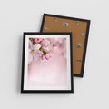 Plakat w ramie 40x50 - Kwitnąca wiśnia: delikatność natury - kwitnąca, wiśnia - rama czarna