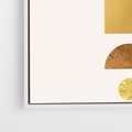 Obraz w ramie 50x50 - Abstrakcyjne Wzory - geometryczne złote kształty, tekstura - rama biała