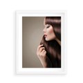Plakat w ramie 40x50 - Piękno fryzury - włosy, fryzura - rama biała