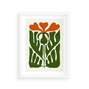 Plakat w ramie 50x70 - Minimalistyczny Urok Kwiatu - kwiat, sztuka nowoczesna - rama biała