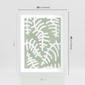 Plakat w ramie 30x40 - Oaza Zieleni - zielona abstrakcja, zgaszona zieleń - rama biała
