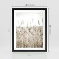 Plakat w ramie 40x50 - Nostalgiczny Pejzaż - suche trawy, pole - rama czarna