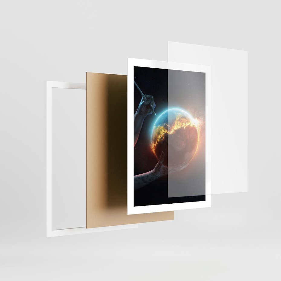 Plakat w ramie 50x70 - Nieznane przestrzenie - planeta, kosmos - rama biała