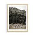 Plakat w ramie 50x70 - Dom w Odcieniach Natury - domek w górach, góry - rama drewno