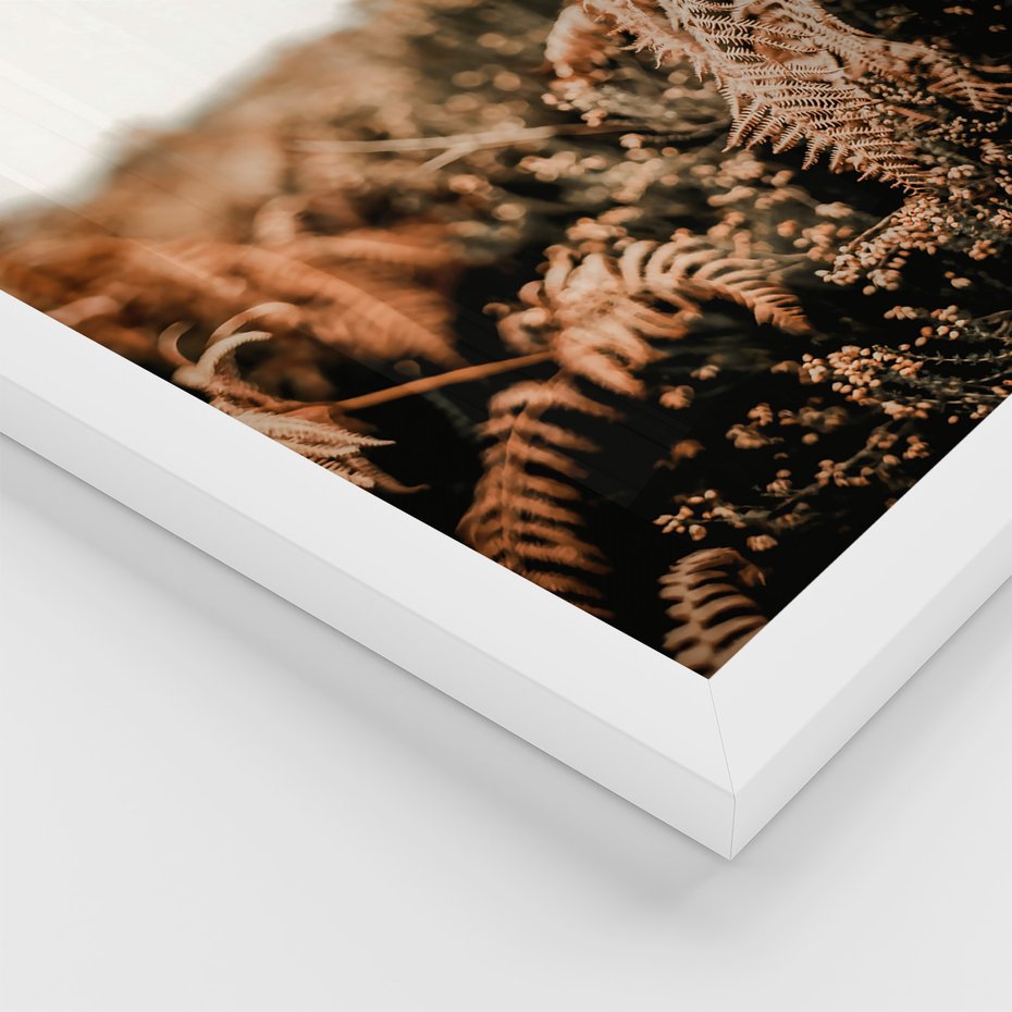 Zestaw obrazy w ramie 50x70 galeria - Jesienna, łąka, liście, boho - rama biała