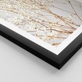 Plakat w ramie 50x70 - Minimalistyczna Delikatność - białe kwiaty, gipsówka - rama czarna