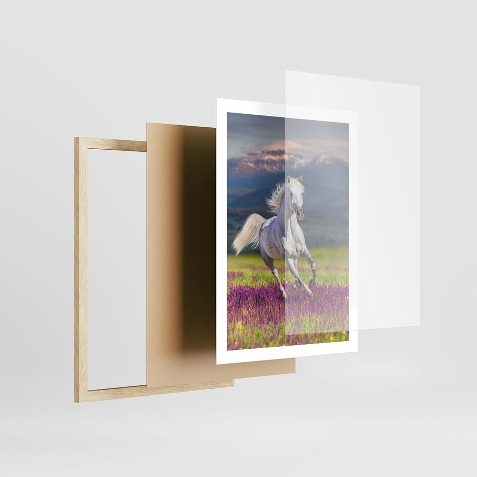 Plakat w ramie 50x70 - Koń Góry: Spotkanie z Wielką Przyrodą - koń, góry - rama drewno