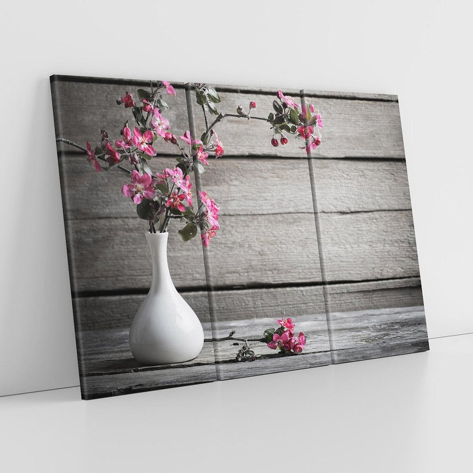 Obraz na płótnie 120x80 - Harmonia w wazonie - kwiaty, wazon