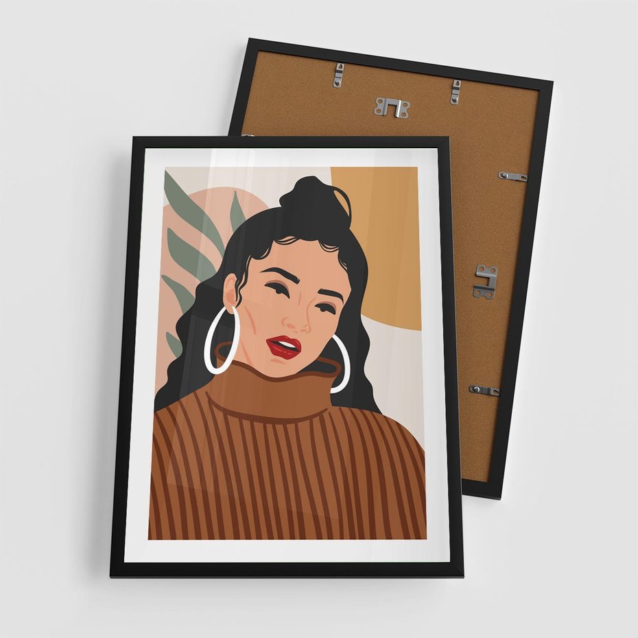 Plakat w ramie 50x70 - Kobiece Wibracje - nowoczesny plakat, styl retro - rama czarna