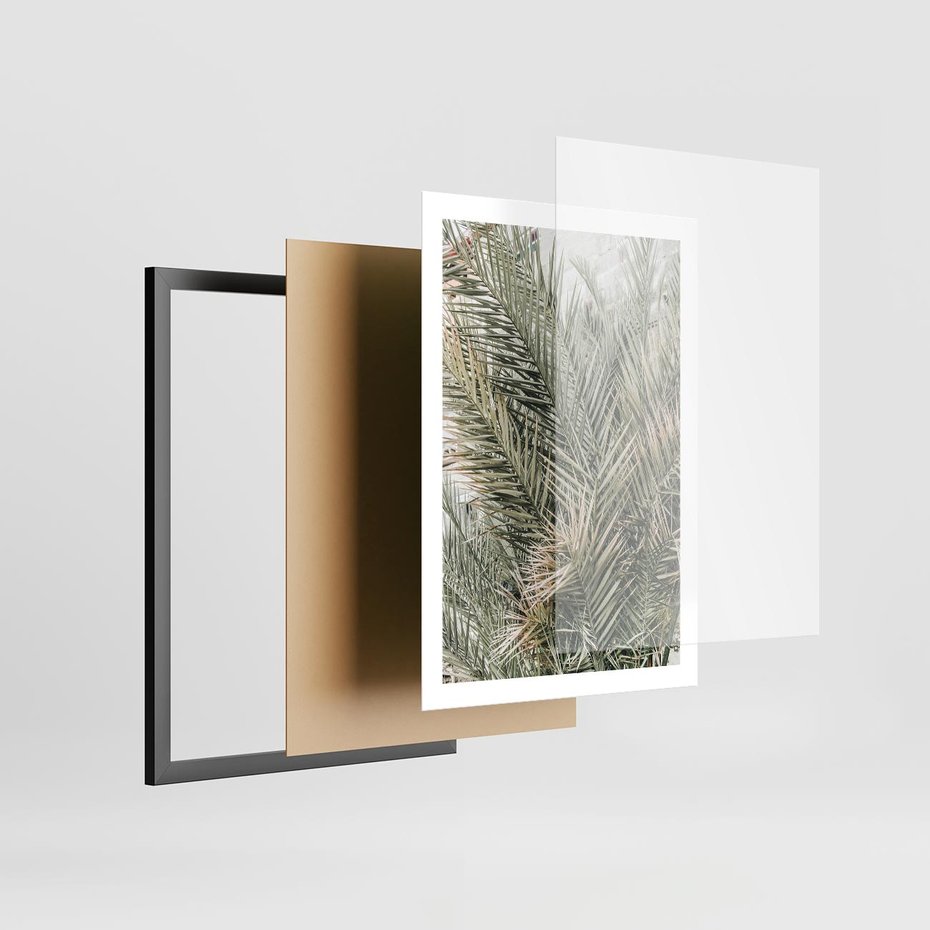 Plakat w ramie 50x70 - Egzotyczny Świat Palm - palmy, liście palmy - rama czarna