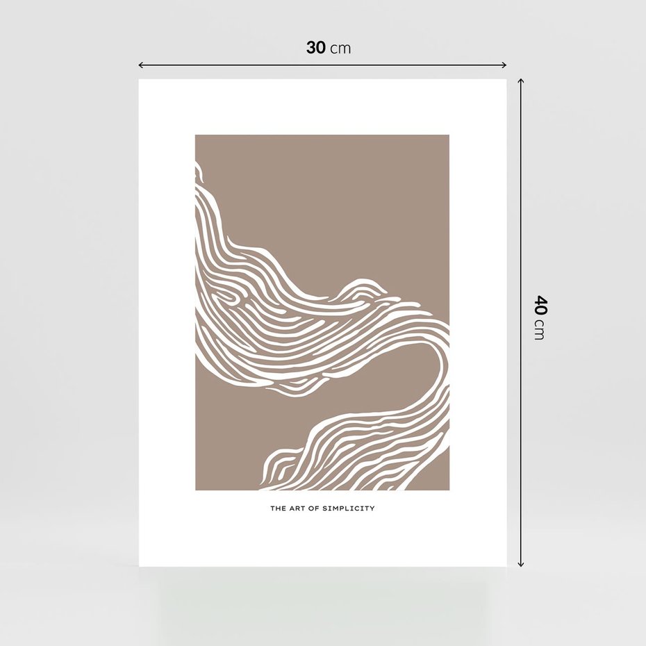 Plakat bez ramy 30x40 - Harmonijne Granice - sztuka minimalizmu, biała rycina