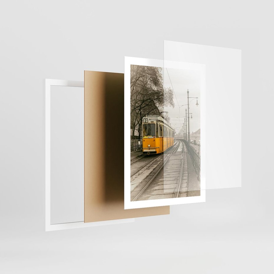 Plakat w ramie 50x70 - Tramwaj w Lizbonie - Lizbona, tramwaj - rama biała