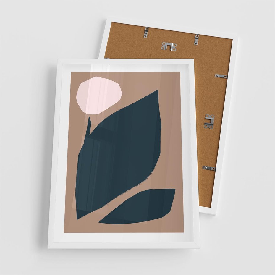 Plakat w ramie 50x70 - Rozkwitająca Wolność Boho - abstrakcyjny obraz, plakat - rama biała