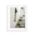 Plakat w ramie 30x40 - Wznoszące się Marzenia - schody, perspektywa - rama biała