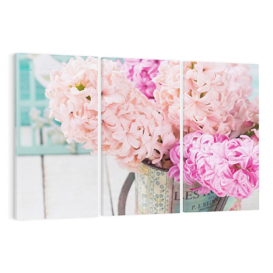 Obraz na płótnie 120x80 - Kwiatowa harmonia hiacyntów - kwiaty, hiacynty