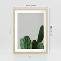Plakat w ramie 30x40 - Majestatyczne Wysokości - kaktusy, liście - rama drewno