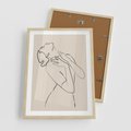 Plakat w ramie 50x70 - Bezkresny Taniec - kobieta, szkic - rama drewno