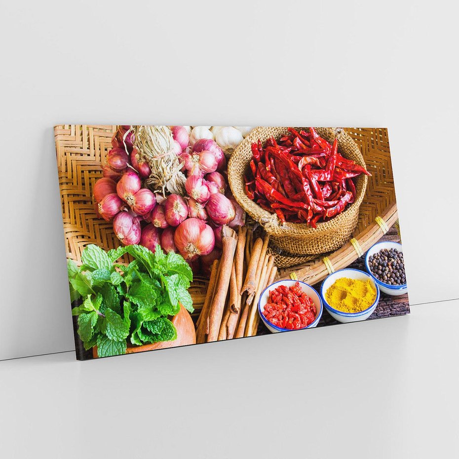 Obraz na płótnie 120x60 - Pełnia azjatyckich smaków - przyprawy, azja
