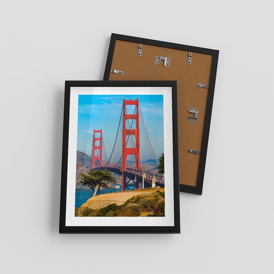 Plakat w ramie 30x40 - W krainie amerykańskich mostów - most, USA - rama czarna