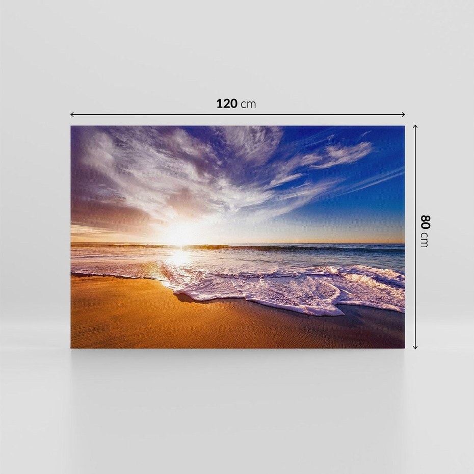 Obraz na płótnie 120x80 - Fale nad morzem - morze, plaża