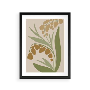 Plakat w ramie 40x50 - Minimalizm z Roślinami - nowoczesny plakat, roślinność - rama czarna
