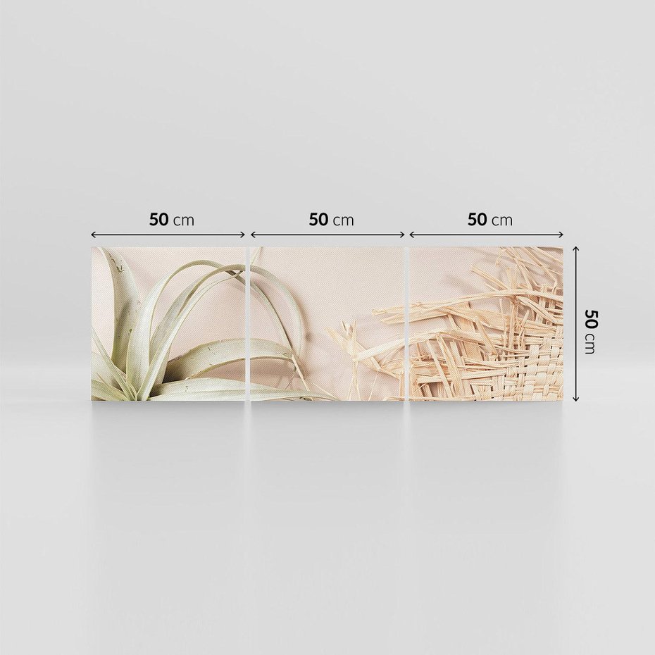 Obraz na płótnie 150x50 - Boho urok suchych liści - suche, liście