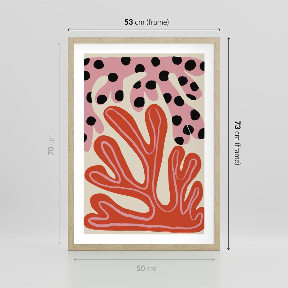 Plakat w ramie 50x70 - Księga Pastelowych Impulsów - abstrakcyjny obraz, plakat - rama drewno