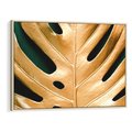 Obraz w ramie 120x80 - Piękno i Styl - złote, liście - rama drewno