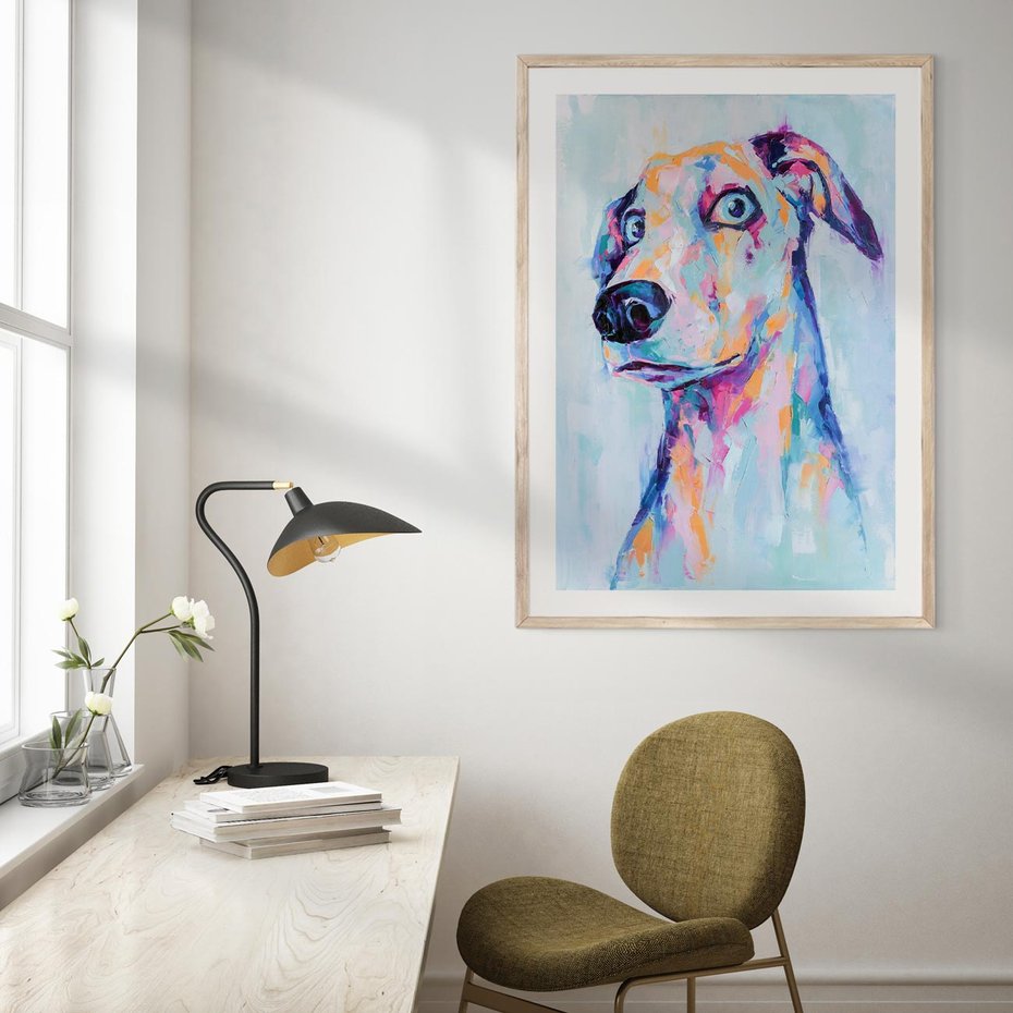 Plakat w ramie 30x40 - Cześć! Jak się Masz? - obraz olejny, zabawna sztuka - rama drewno