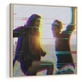 Obraz w ramie 50x50 - Taniec tęsknot - zdjęcie w stylu retro, dodane kolorowe akcenty - rama drewno