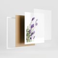 Plakat w ramie 40x50 - Delikatny Urok - lawenda, kwiaty - rama biała