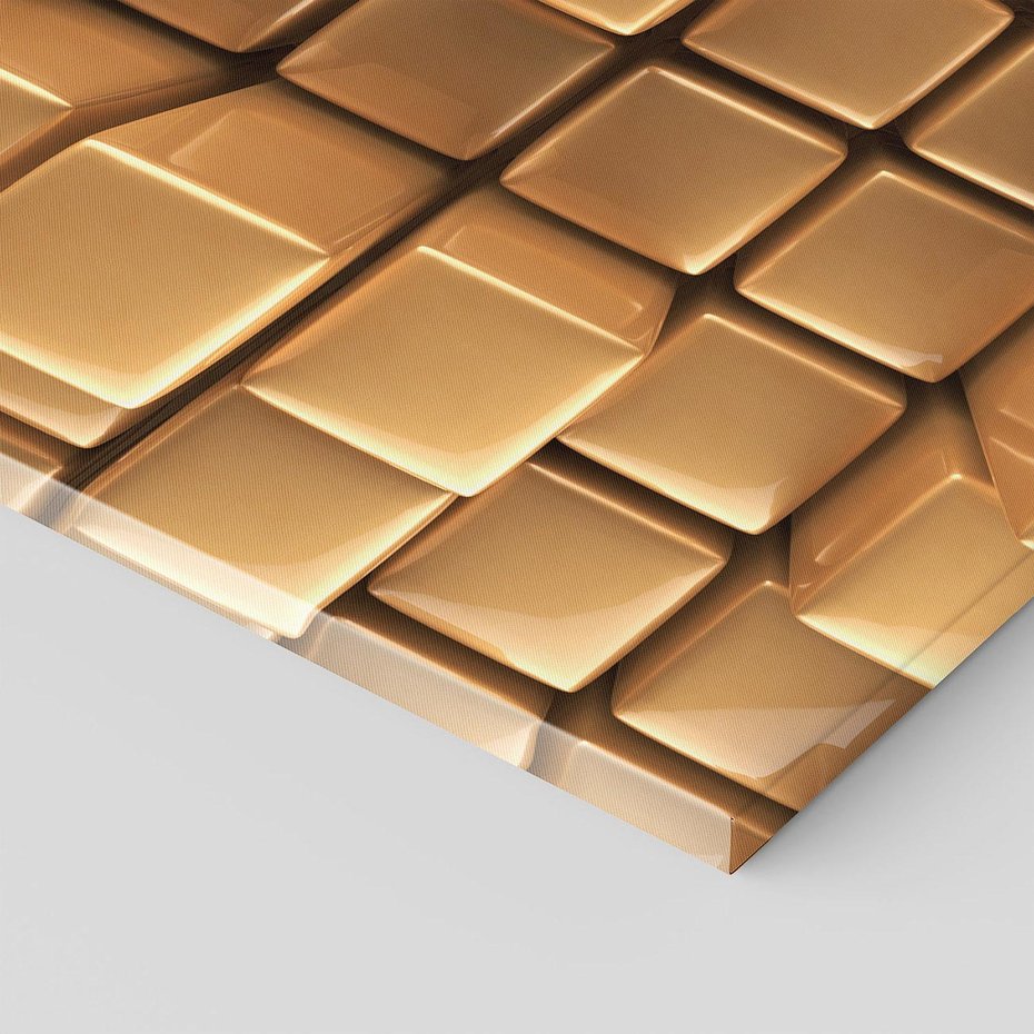 Obraz na płótnie 100x70 - Błyszcząca Elegancja - złoto, 3d