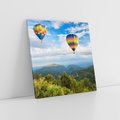 Obraz na płótnie 30x30 - Balony w górach: spektakularne widoki - balony, góry
