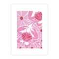 Plakat bez ramy 50x70 - Roztańczone Kraby - różowe kwiaty i kraby, abstrakcyjna kompozycja
