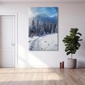 Obraz na płótnie 80x120 - Zimowe góry w lesie - góry, zima